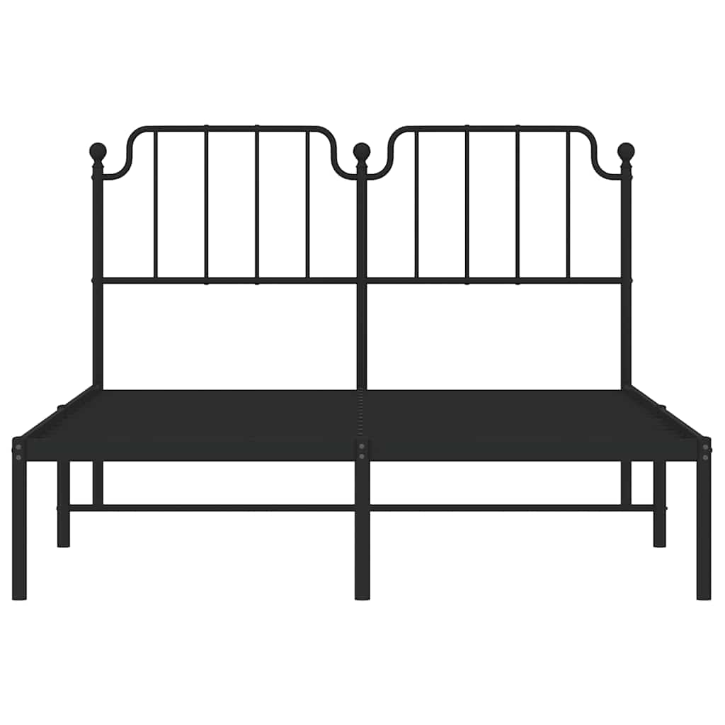 sengeramme med sengegavl 150x200 cm metal sort