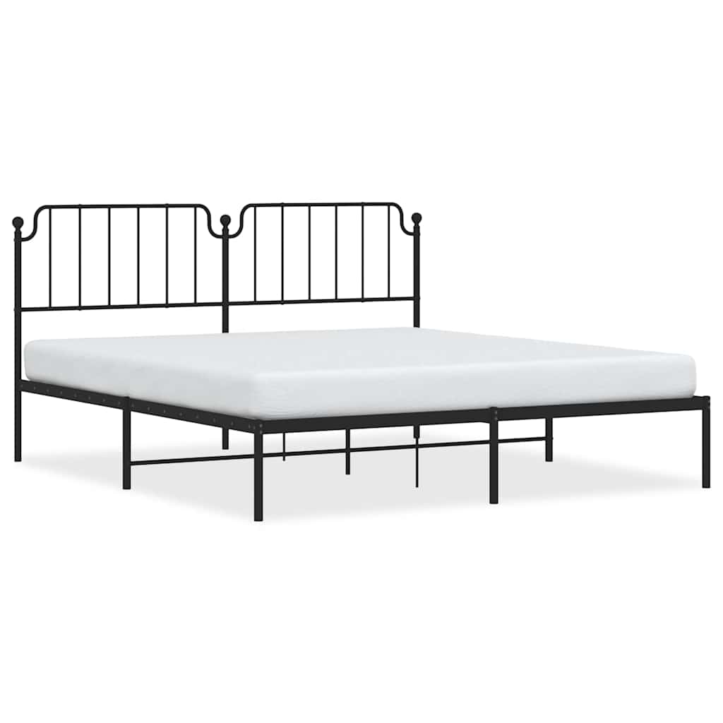 sengeramme med sengegavl 183x213 cm metal sort
