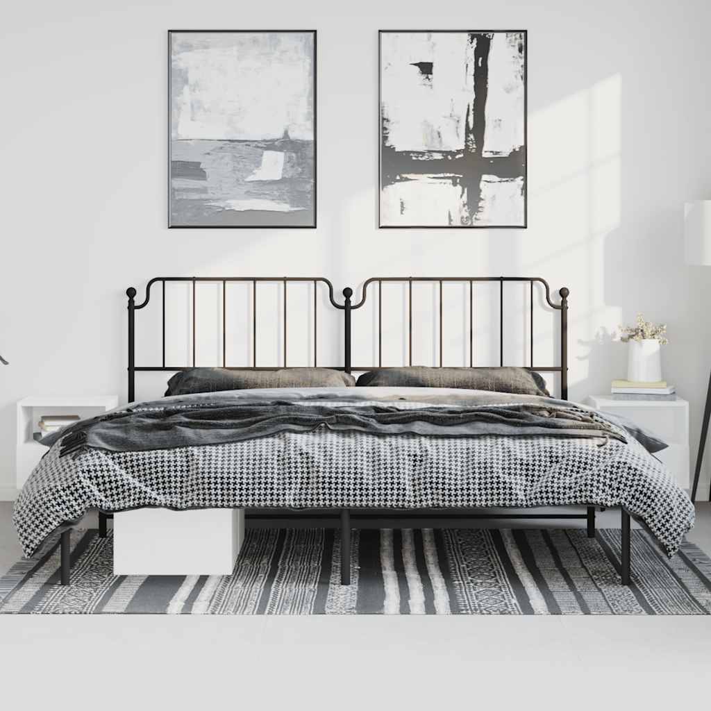 sengeramme med sengegavl 183x213 cm metal sort