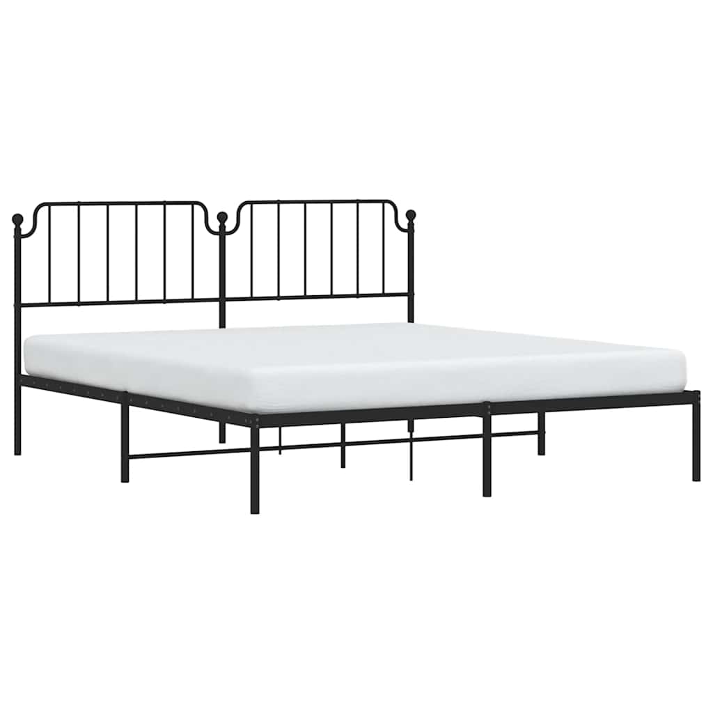sengeramme med sengegavl 183x213 cm metal sort