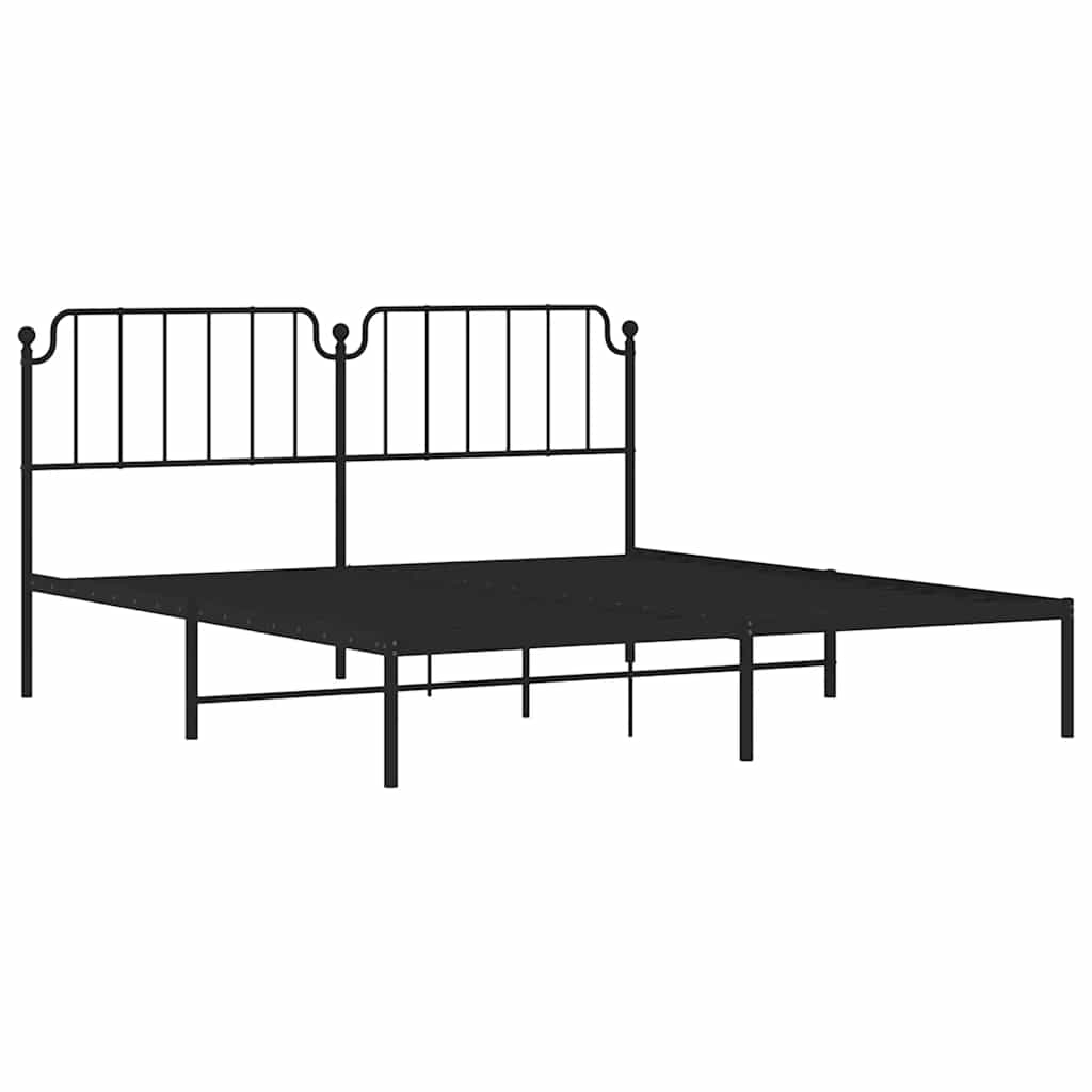 sengeramme med sengegavl 183x213 cm metal sort