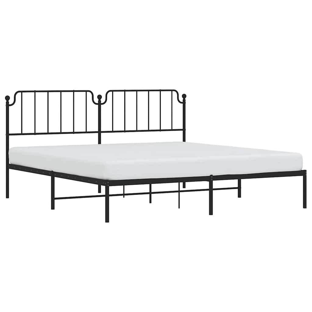 sengeramme med sengegavl 193x203 cm metal sort