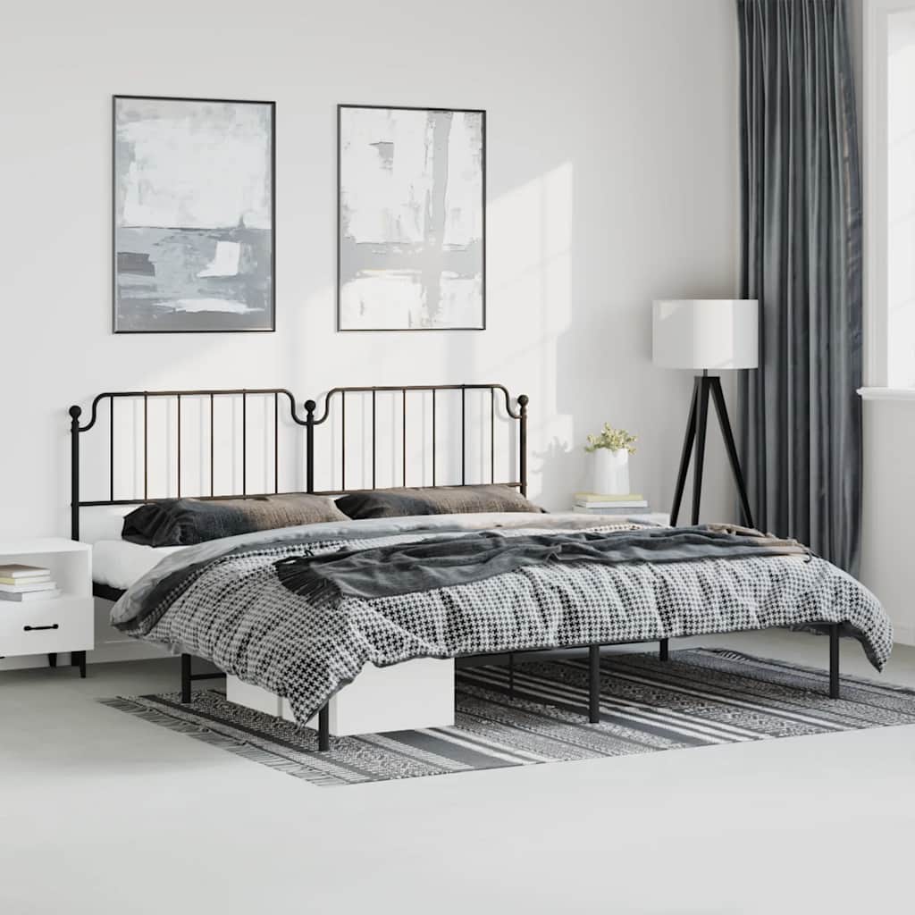 sengeramme med sengegavl 193x203 cm metal sort