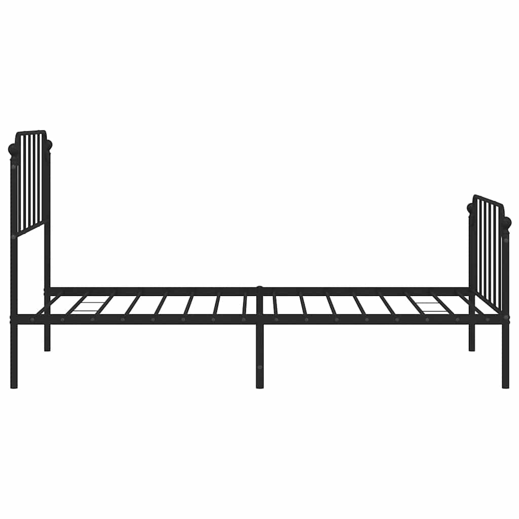 sengeramme med sengegavl og fodgærde 100x200 cm metal sort