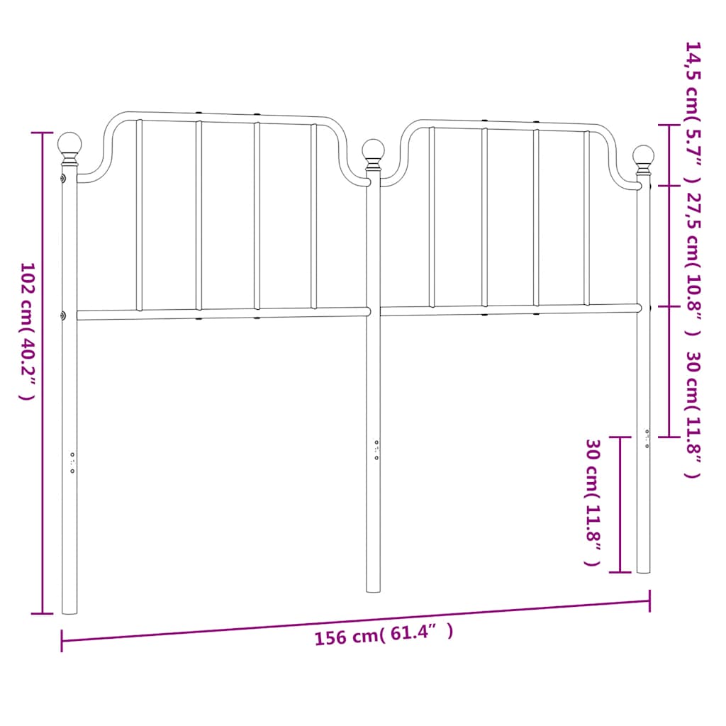 udskiftningsgavl 150 cm metal sort