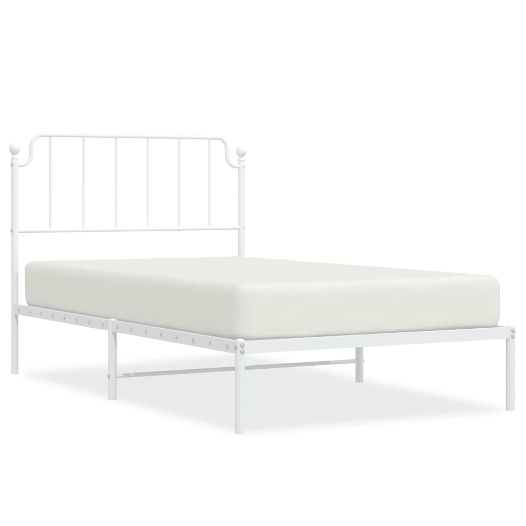 sengeramme med sengegavl 107x203 cm metal hvid