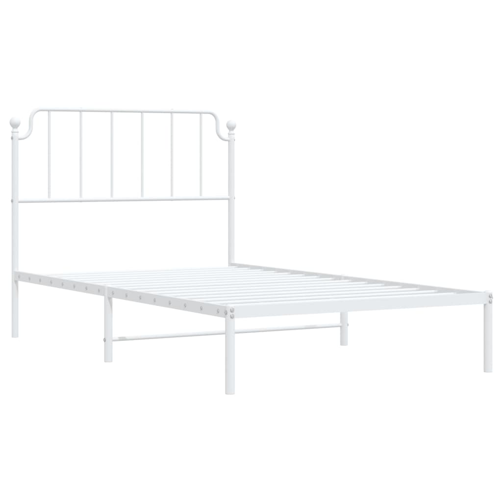 sengeramme med sengegavl 107x203 cm metal hvid