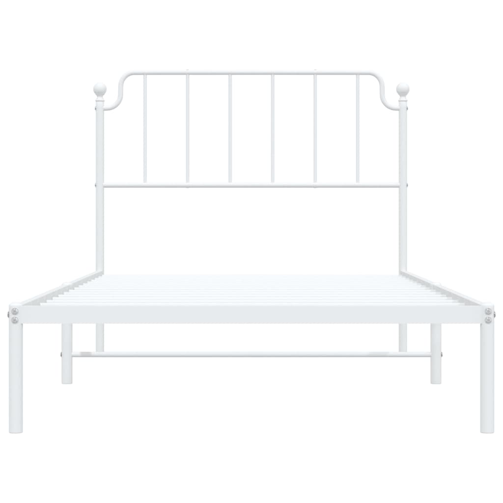 sengeramme med sengegavl 107x203 cm metal hvid
