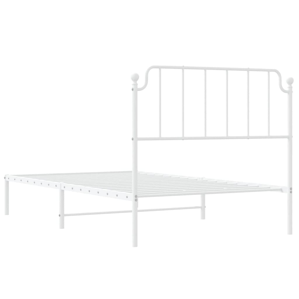 sengeramme med sengegavl 107x203 cm metal hvid