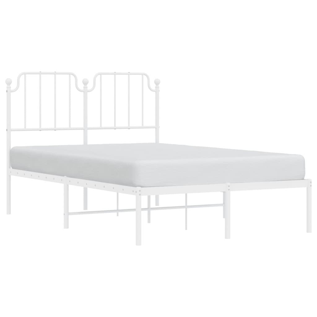 sengeramme med sengegavl 120x200 cm metal hvid