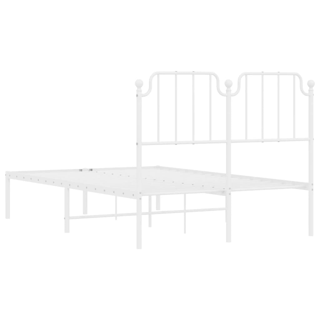 sengeramme med sengegavl 120x200 cm metal hvid