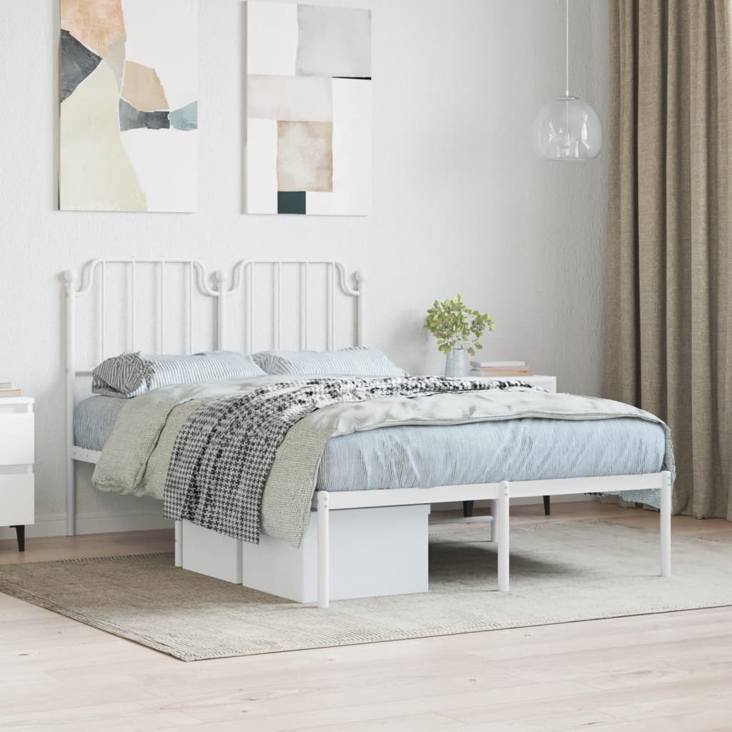 sengeramme med sengegavl 120x200 cm metal hvid