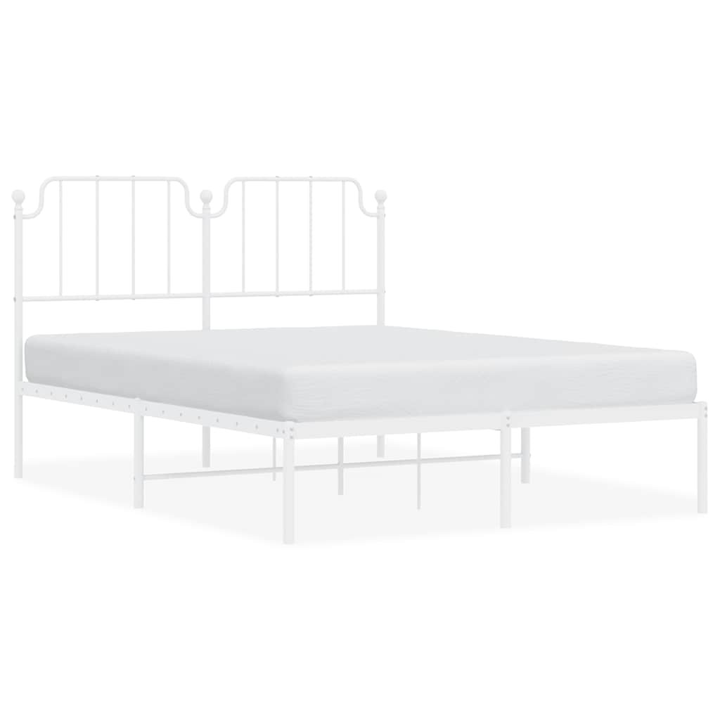 sengeramme med sengegavl 135x190 cm metal hvid