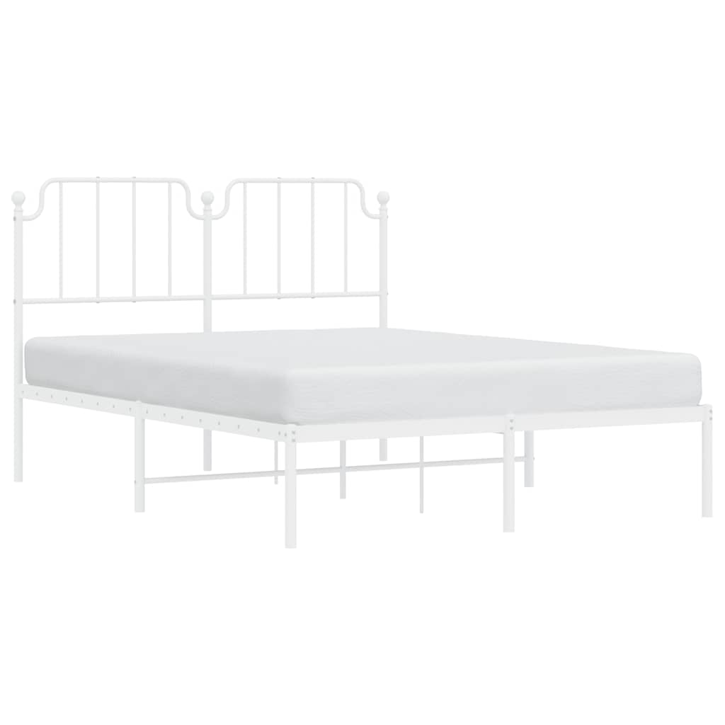 sengeramme med sengegavl 135x190 cm metal hvid
