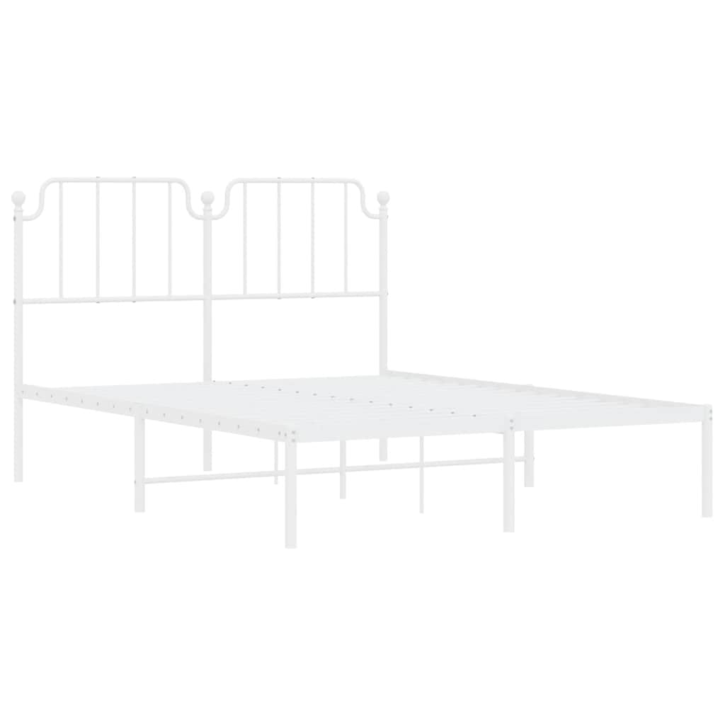 sengeramme med sengegavl 135x190 cm metal hvid