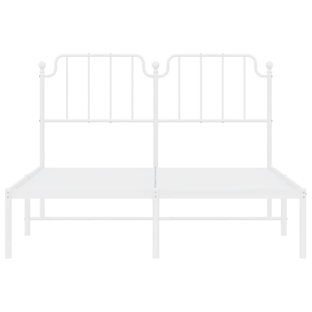 sengeramme med sengegavl 135x190 cm metal hvid