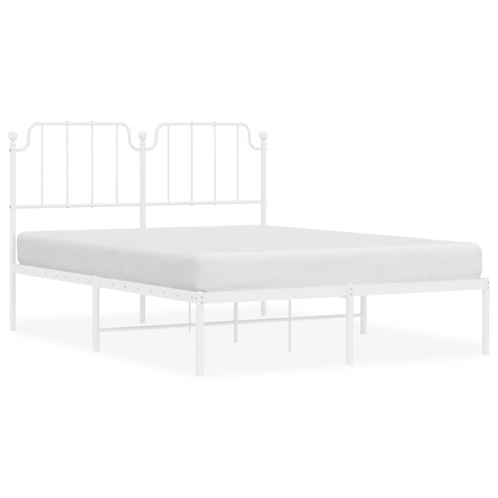 sengeramme med sengegavl 150x200 cm metal hvid