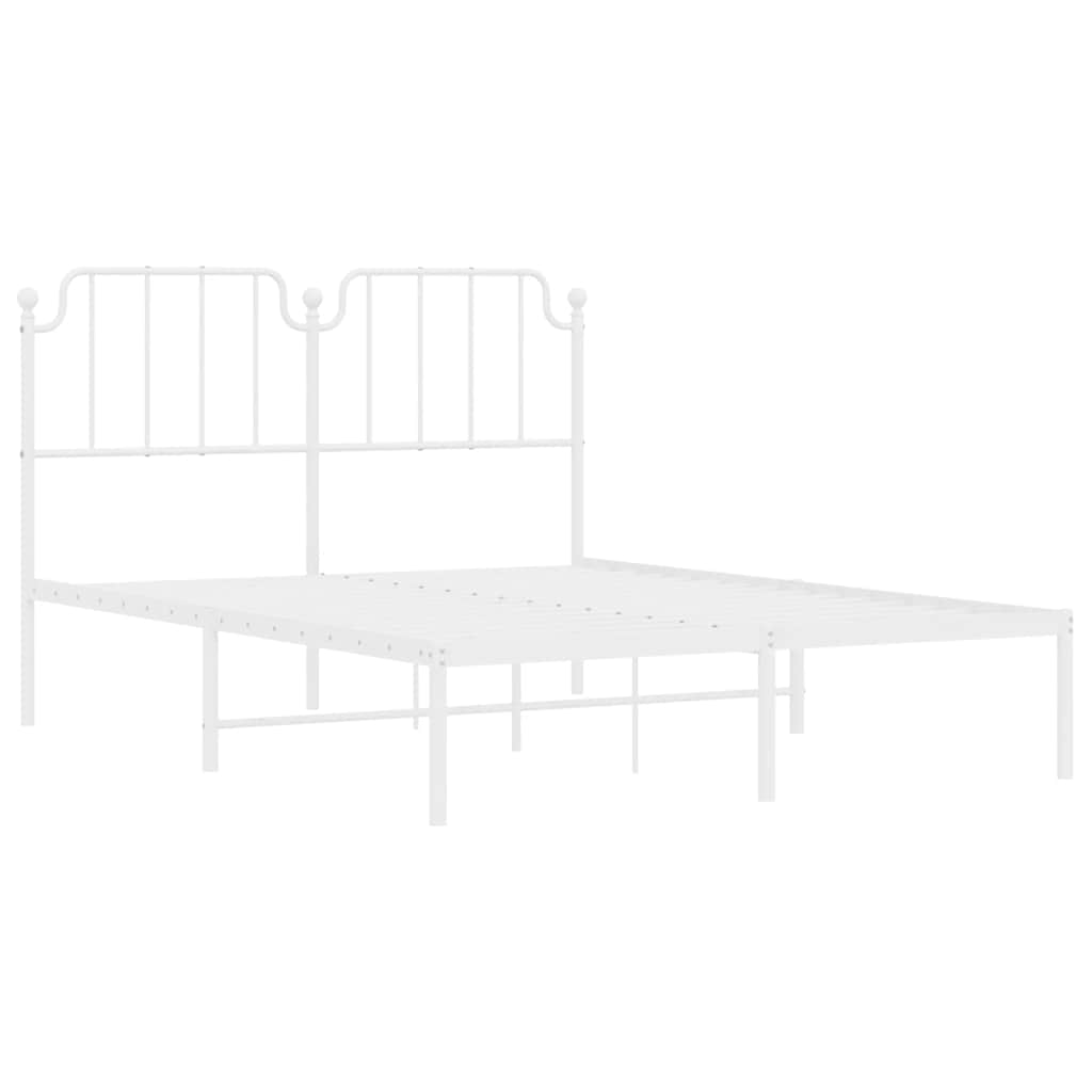 sengeramme med sengegavl 150x200 cm metal hvid