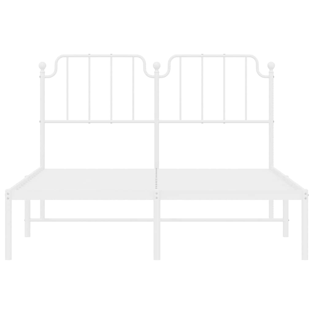 sengeramme med sengegavl 150x200 cm metal hvid
