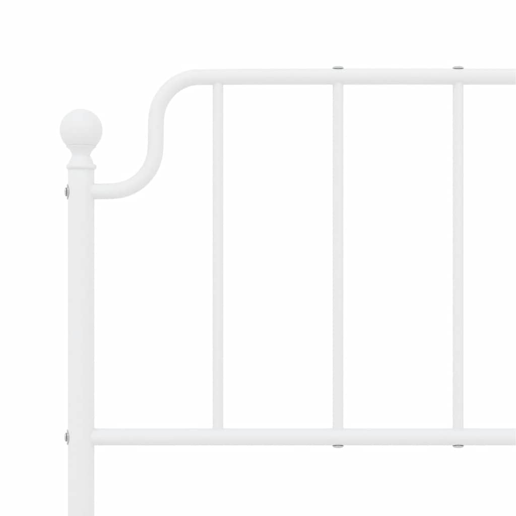 sengeramme med sengegavl 150x200 cm metal hvid
