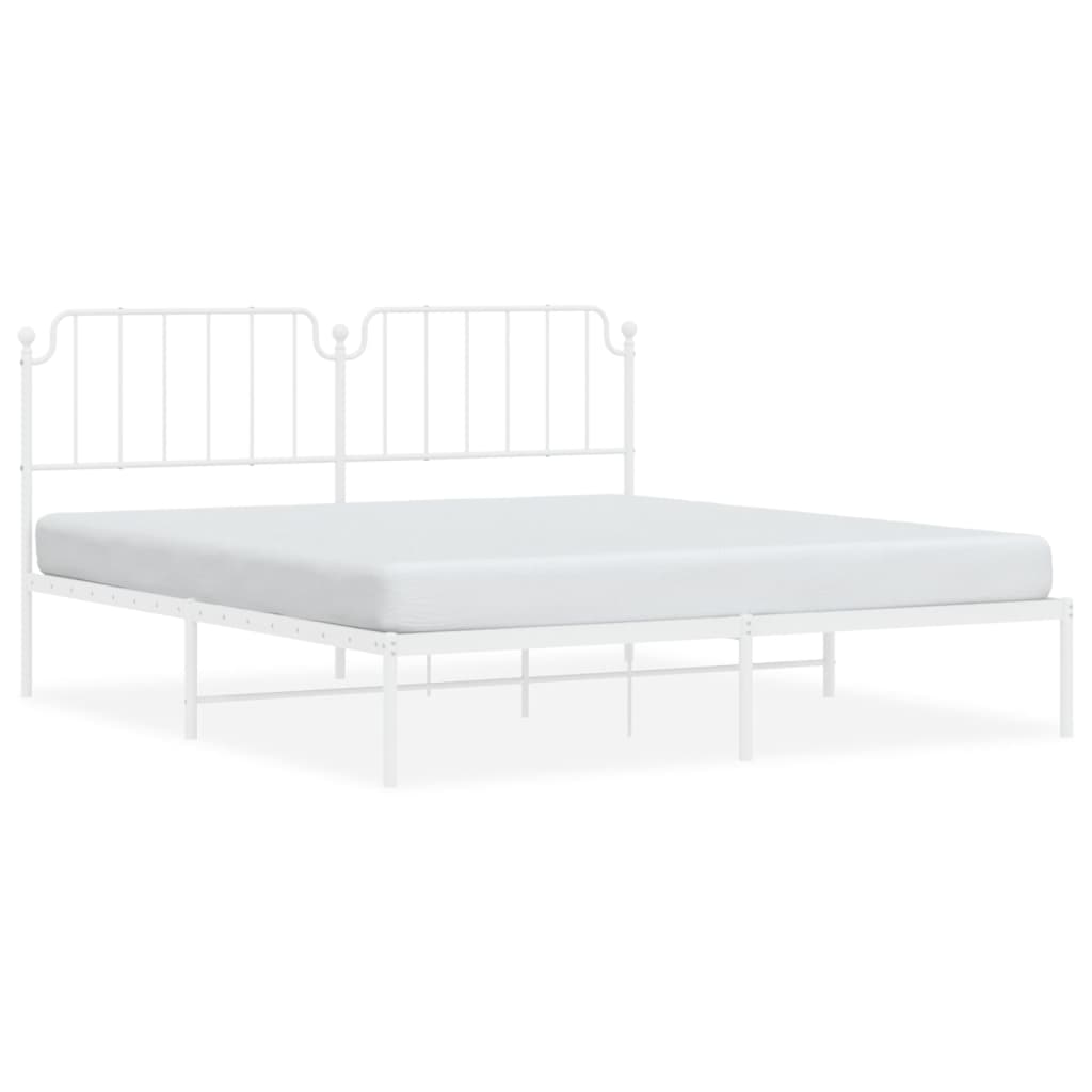 sengeramme med sengegavl 160x200 cm metal hvid