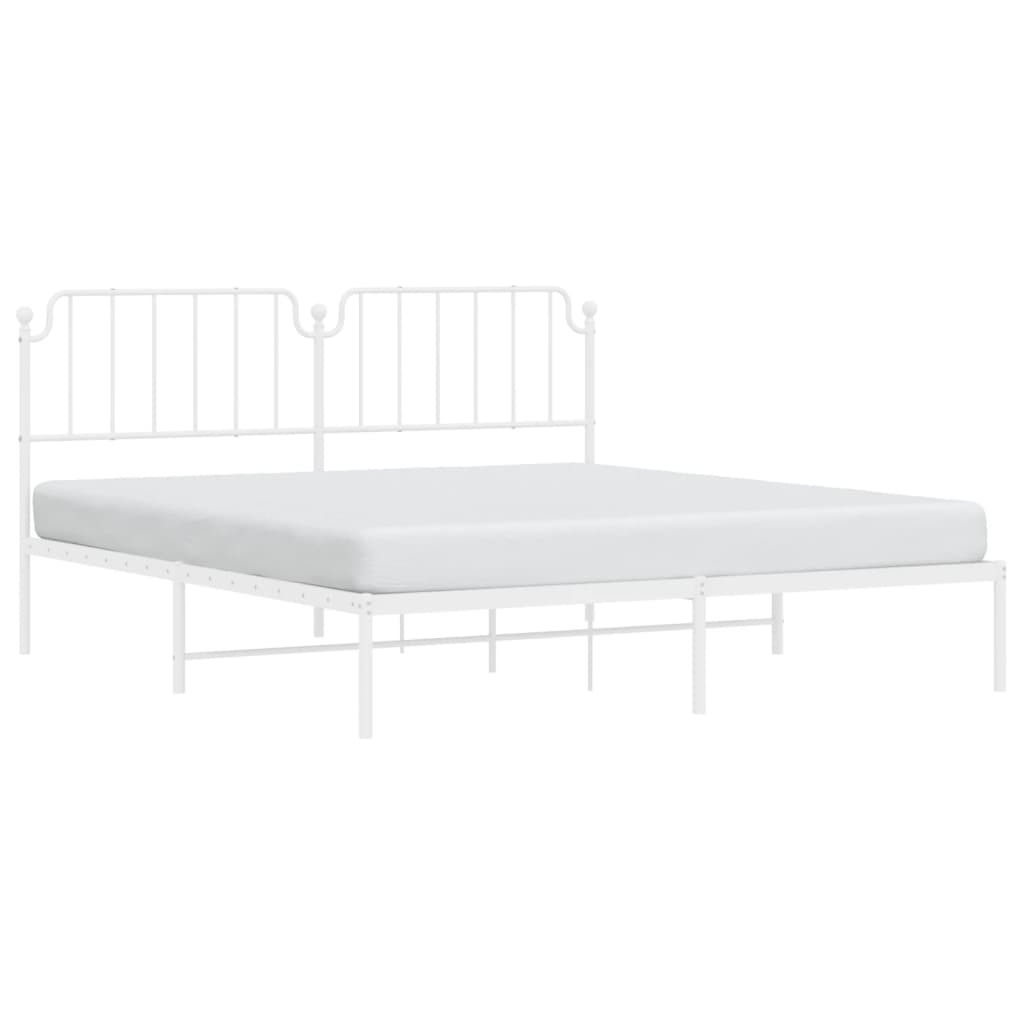 sengeramme med sengegavl 160x200 cm metal hvid