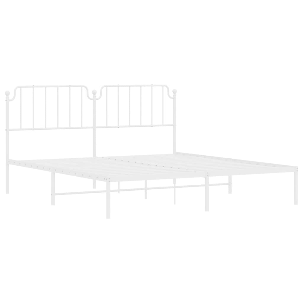 sengeramme med sengegavl 160x200 cm metal hvid