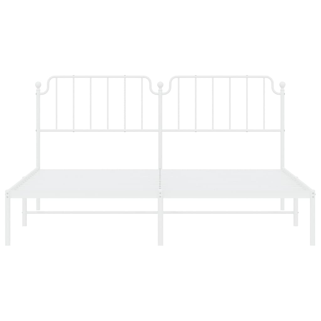 sengeramme med sengegavl 160x200 cm metal hvid