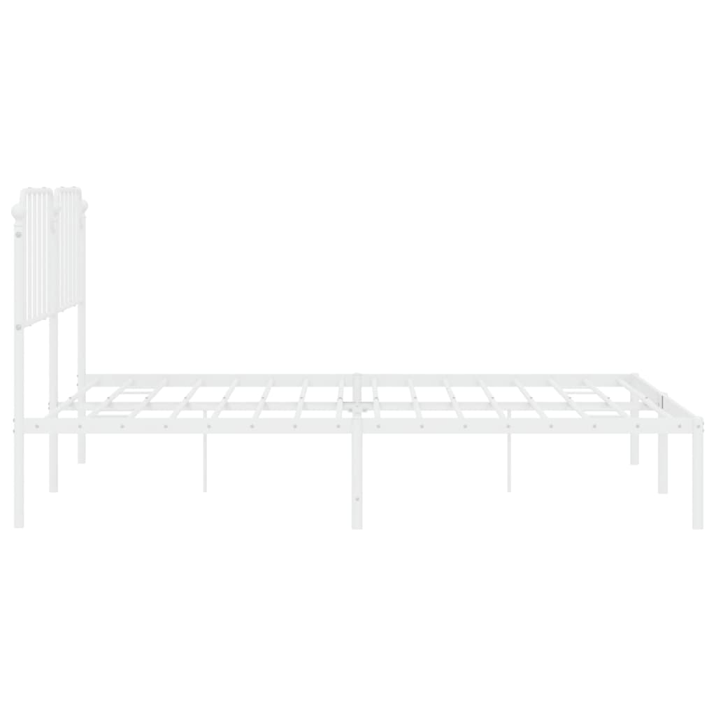 sengeramme med sengegavl 160x200 cm metal hvid