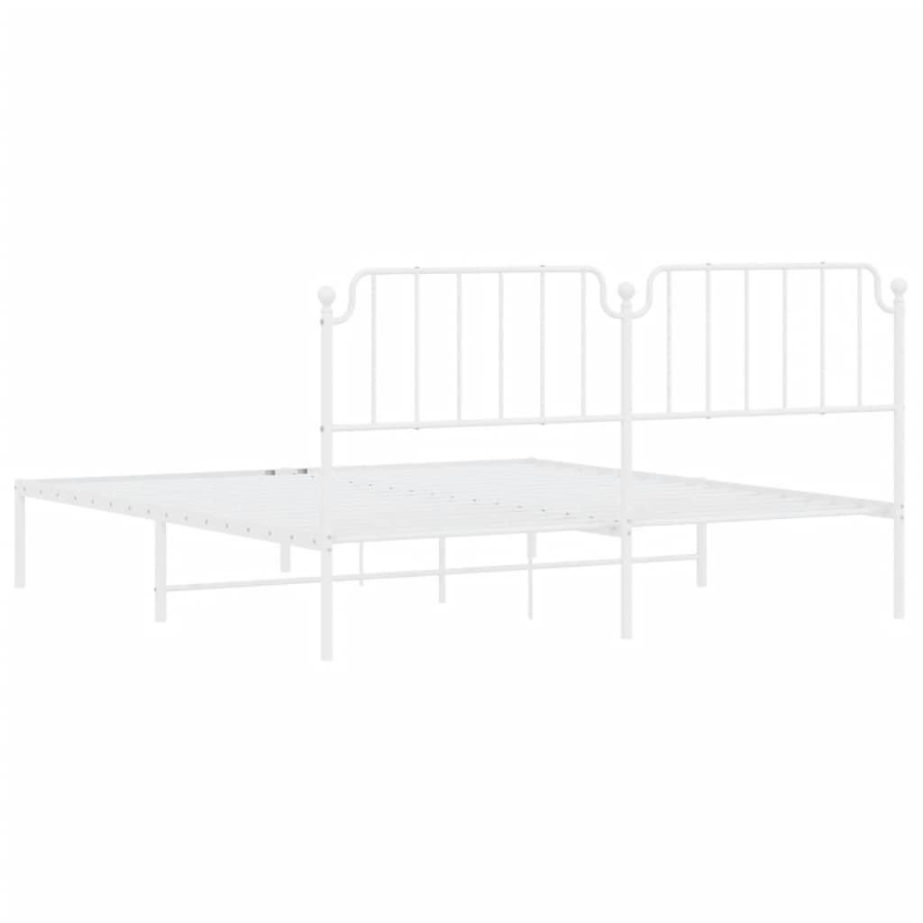 sengeramme med sengegavl 160x200 cm metal hvid