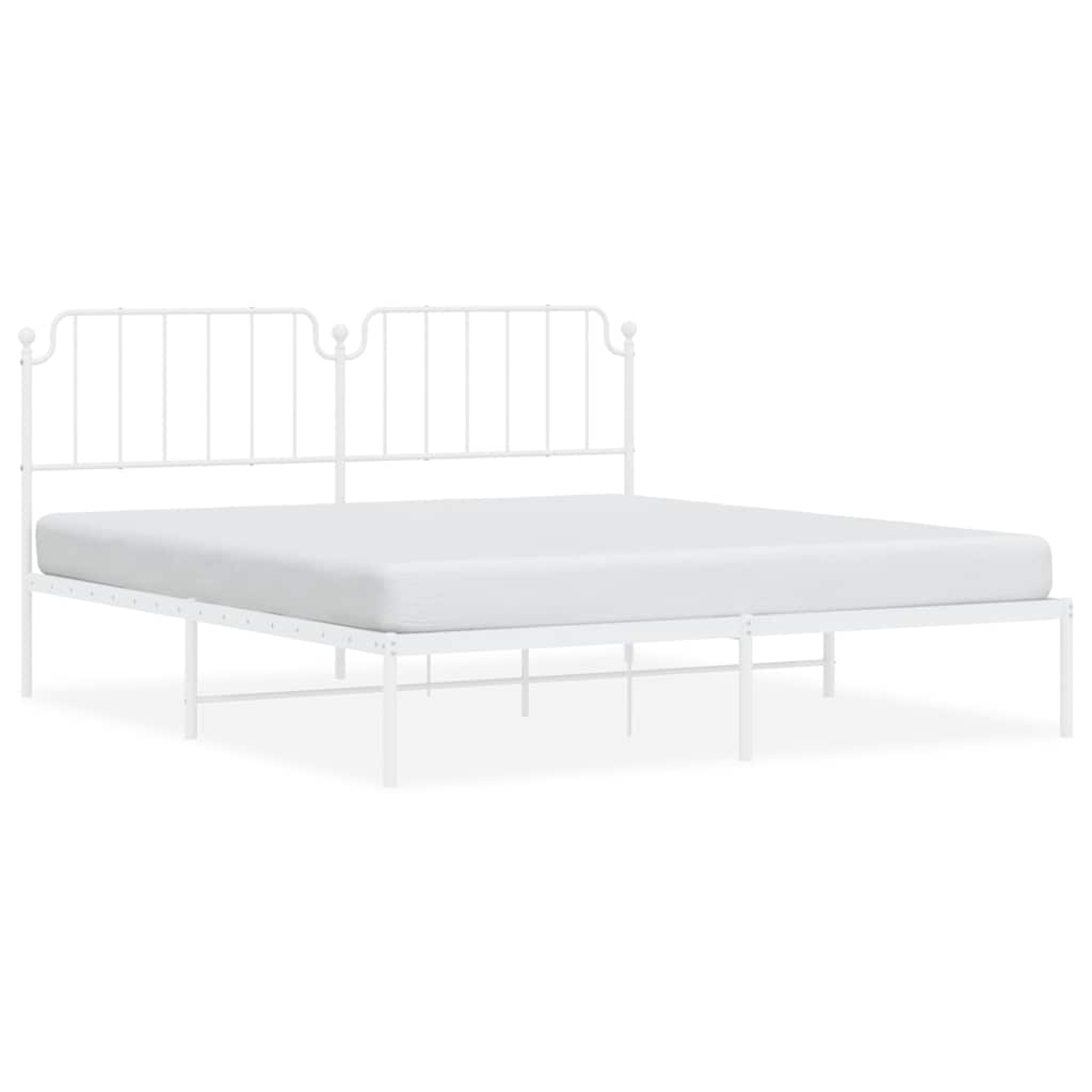 sengeramme med sengegavl 183x213 cm metal hvid