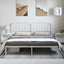 sengeramme med sengegavl 183x213 cm metal hvid