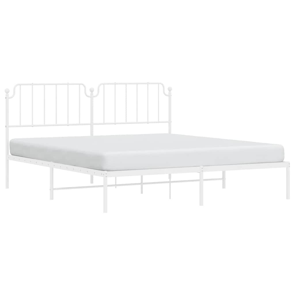 sengeramme med sengegavl 183x213 cm metal hvid