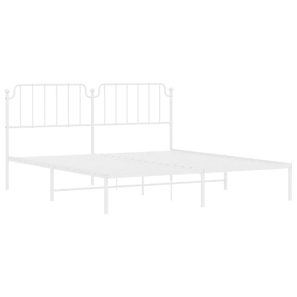 sengeramme med sengegavl 183x213 cm metal hvid