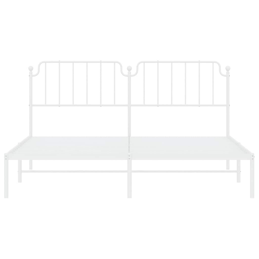 sengeramme med sengegavl 183x213 cm metal hvid