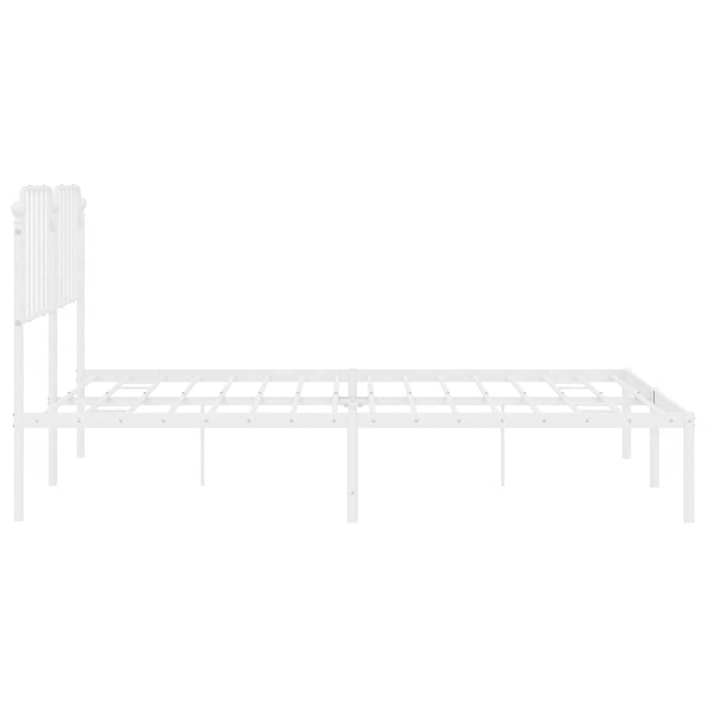 sengeramme med sengegavl 183x213 cm metal hvid