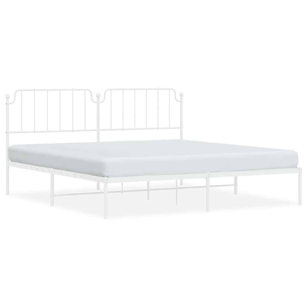 sengeramme med sengegavl 193x203 cm metal hvid