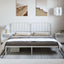 sengeramme med sengegavl 193x203 cm metal hvid