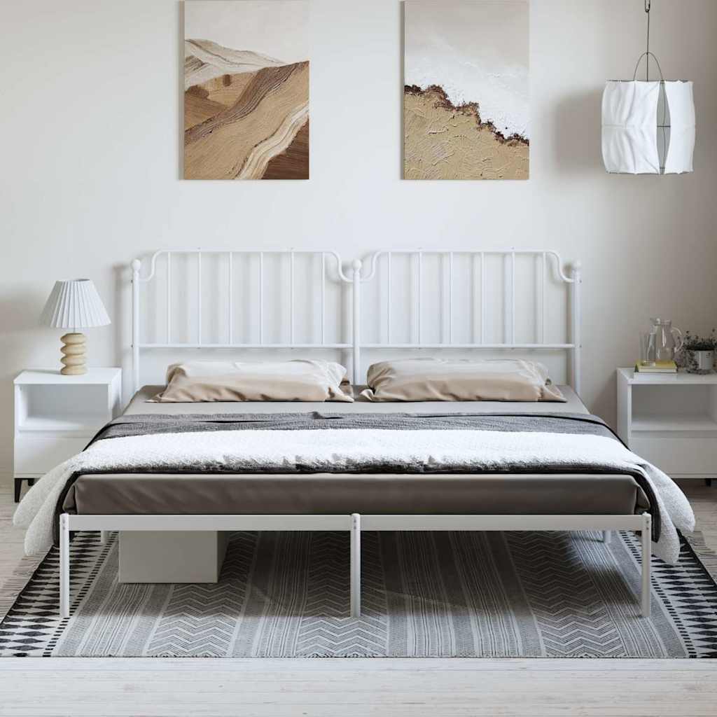 sengeramme med sengegavl 193x203 cm metal hvid
