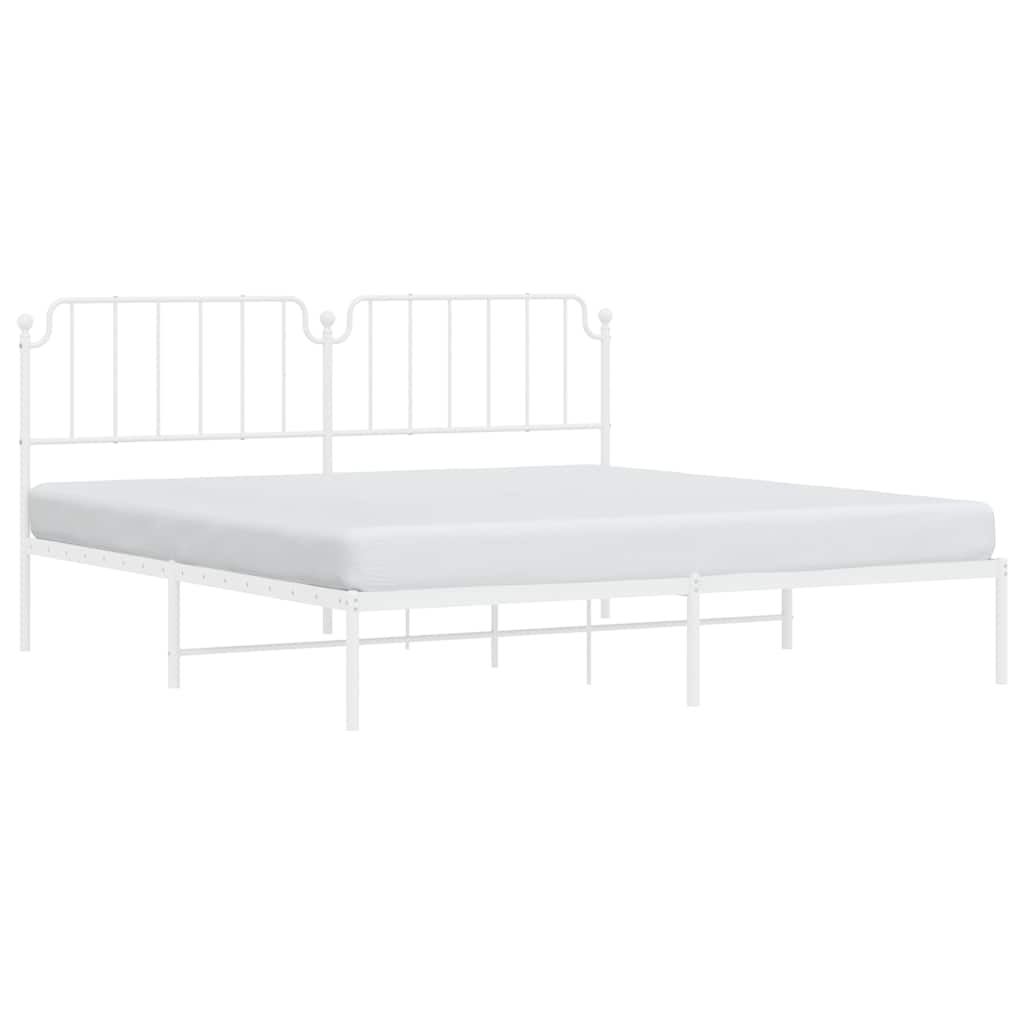 sengeramme med sengegavl 193x203 cm metal hvid