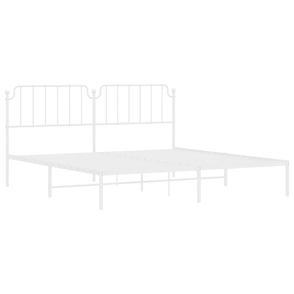 sengeramme med sengegavl 193x203 cm metal hvid