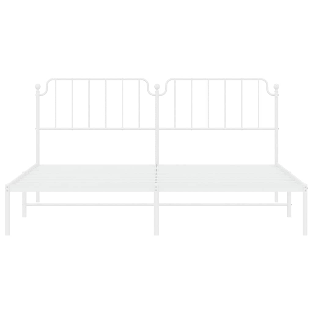 sengeramme med sengegavl 193x203 cm metal hvid