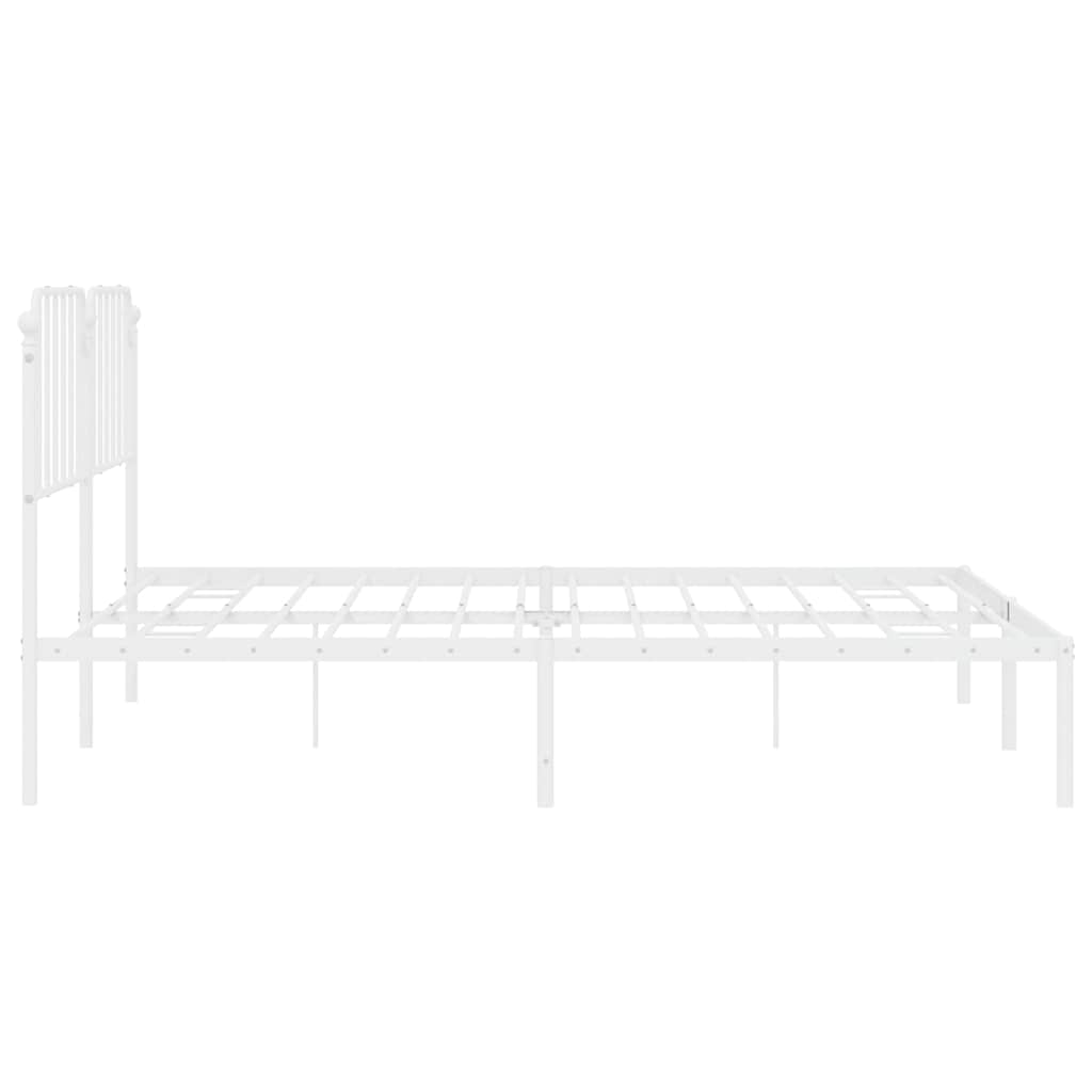 sengeramme med sengegavl 193x203 cm metal hvid