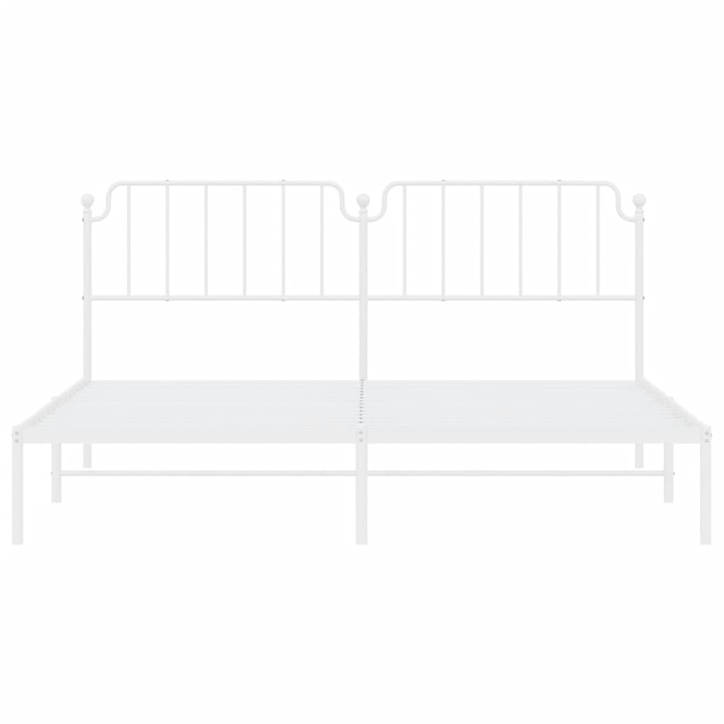 sengeramme med sengegavl 200x200 cm metal hvid