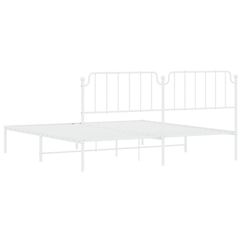 sengeramme med sengegavl 200x200 cm metal hvid