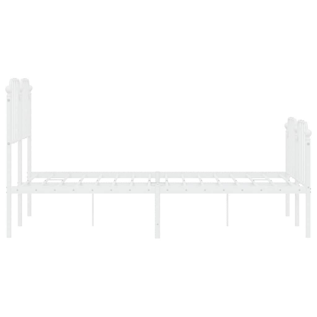sengeramme med sengegavl og fodgærde 120x200 cm metal hvid
