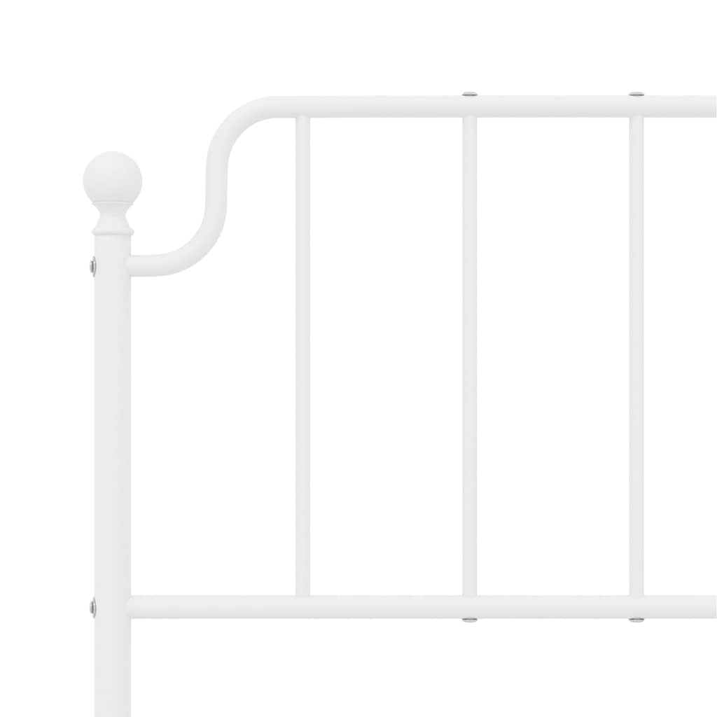 sengeramme med sengegavl og fodgærde 135x190 cm metal hvid