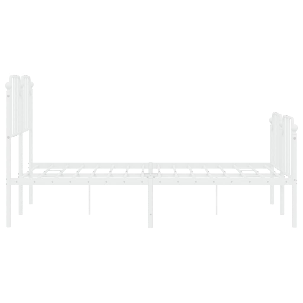 sengeramme med sengegavl og fodgærde 140x190 cm metal hvid