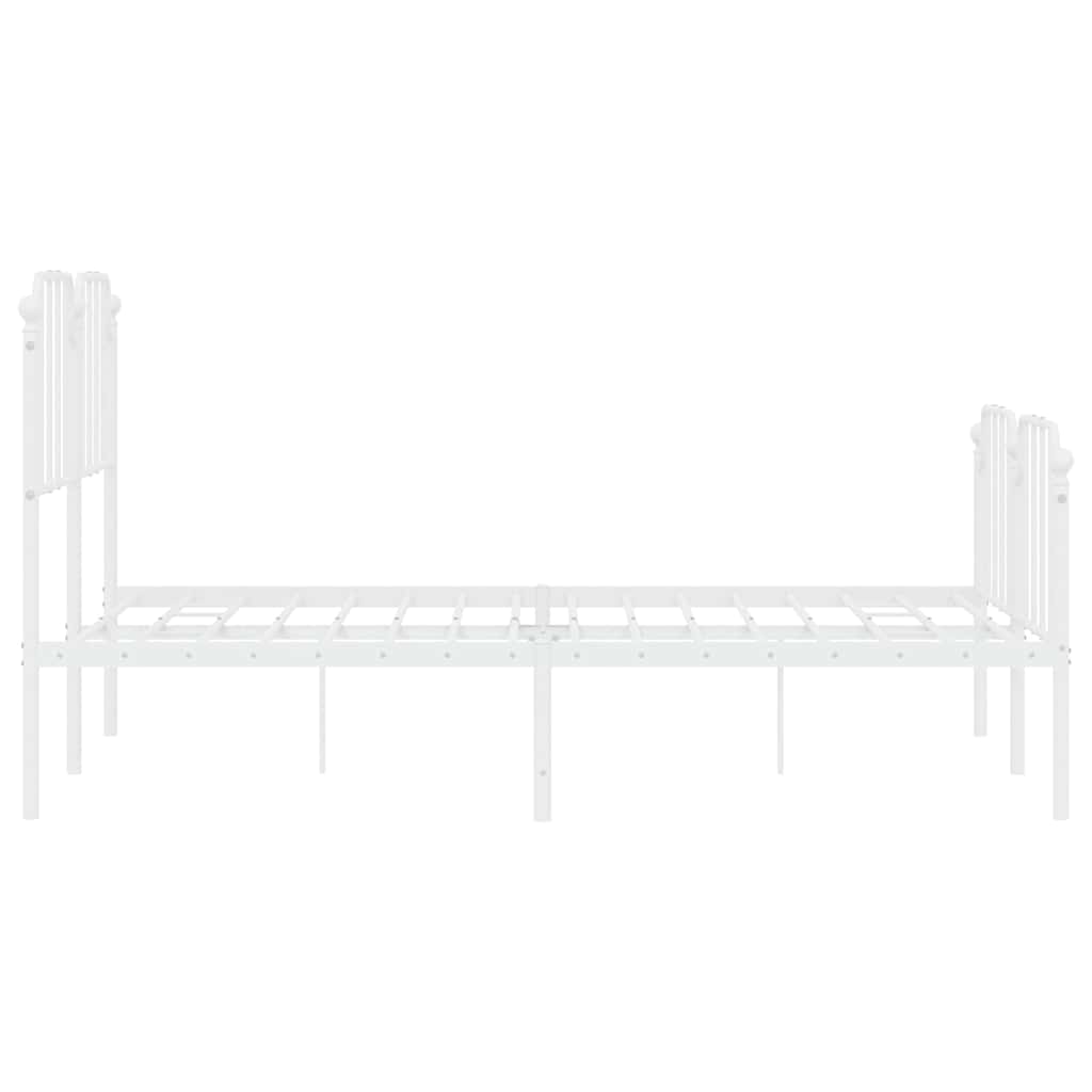 sengeramme med sengegavl og fodgærde 150x200 cm metal hvid