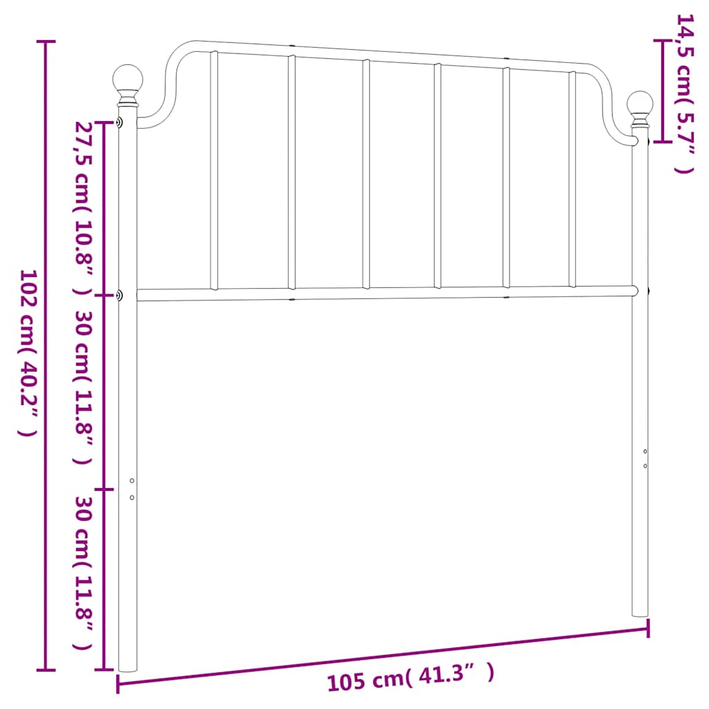 udskiftningsgavl 100 cm metal hvid